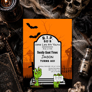 Invitación Fiesta de Cumpleaños Número 60 con Tema de Terror 