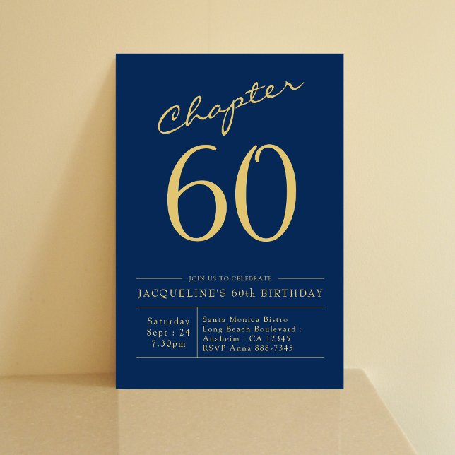 Invitación Fiesta de cumpleaños número 60 de Blue Gold (Subido por el creador)