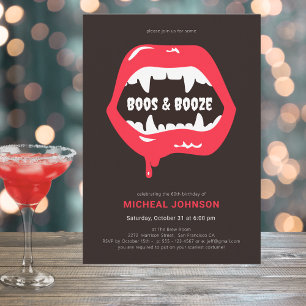 Invitación Fiesta de cumpleaños número 60 de Boos y Booze