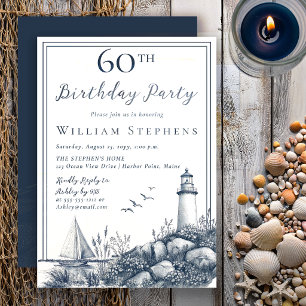 Invitación Fiesta de cumpleaños número 60 de Faro Costero Ele