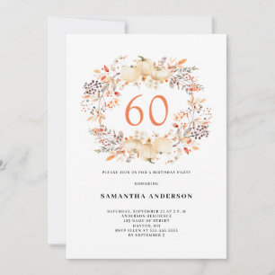 Invitación Fiesta de cumpleaños número 60 de la calabaza de o