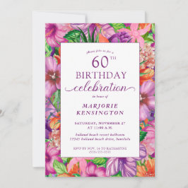 Invitación Fiesta de cumpleaños número 60 de la Floral Tropic