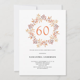 Invitación Fiesta de cumpleaños número 60 de la Foliage rusa