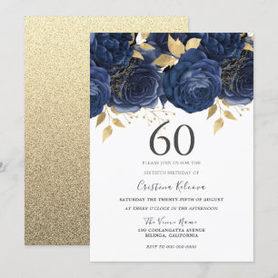 Invitación Fiesta de cumpleaños número 60 de la Marina Indigo
