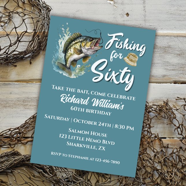 Invitación Fiesta de cumpleaños número 60 de la pesca de cose (Subido por el creador)