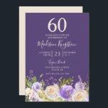 Invitación Fiesta de cumpleaños número 60 de la Rosa Blanca C<br><div class="desc">Invitación a la fiesta de cumpleaños número 60 de la Rosa Blanca de Champagne Ver colección de correspondencias en la tienda</div>
