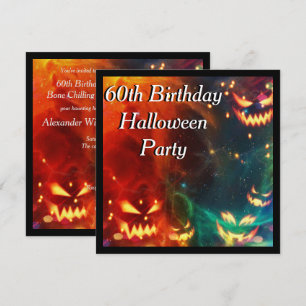 Invitación Fiesta de cumpleaños número 60 de las calabazas fa
