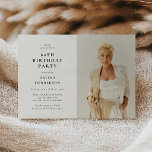 Invitación Fiesta de Cumpleaños número 60 de Modern Photo<br><div class="desc">¡Celebre cumpliendo sesenta años con estilo con nuestra invitación de cumpleaños de foto moderna! Reúna a sus seres queridos para una fiesta de cumpleaños número 60 verdaderamente inolvidable. Nuestro diseño personalizado le permite mostrar una foto especial y personalizar los detalles en un fondo blanco limpio. Con su estética moderna, elegante...</div>
