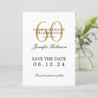 Invitación Fiesta de cumpleaños número 60 de oro salva la fec
