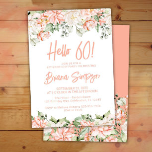 Invitación Fiesta de cumpleaños número 60 de Peach Rubor Ivor