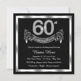 Invitación Fiesta de cumpleaños número 60 de plata
