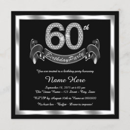 Invitación Fiesta de cumpleaños número 60 de plata