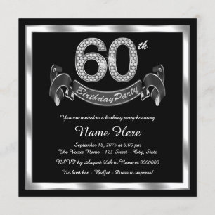 Invitación Fiesta de cumpleaños número 60 de plata