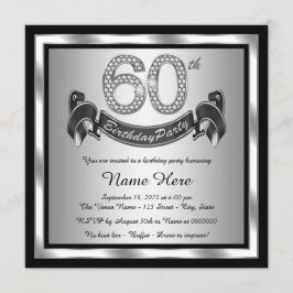 Invitación Fiesta de cumpleaños número 60 de plata