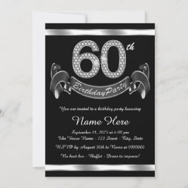 Invitación Fiesta de cumpleaños número 60 de plata