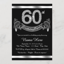 Invitación Fiesta de cumpleaños número 60 de plata