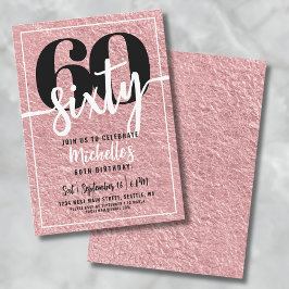 Invitación Fiesta de Cumpleaños número 60 de Rose Gold