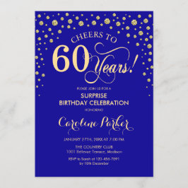 Invitación Fiesta de cumpleaños número 60 de Surprise - Oro A