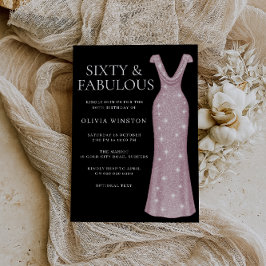 Invitación Fiesta de cumpleaños número 60 de una mujer negra