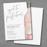 Invitación Fiesta de cumpleaños número 60 de Wine Simple<br><div class="desc">Sofisticado Vino Sencillo Sencillo Sesenta Invitación A La Fiesta De Cumpleaños. Marque sesenta años con esta invitación atemporal y elegante, con una gran botella de vino rosa y gris color agua en el lado derecho para un toque contemporáneo. "Aged to Perfection" se muestra elegantemente en la parte superior de la...</div>