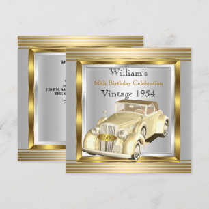 Invitación Fiesta de cumpleaños número 60 del hombre de coche