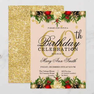 Invitación Fiesta de cumpleaños número 60 del Purpurina de va