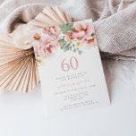 Invitación Fiesta de cumpleaños número 60 del Rosa Rubor Dust<br><div class="desc">Colección Rubor Dusty Rosa Floral 60th Birthday Party Invitation Matching en Niche y Nest Store.</div>