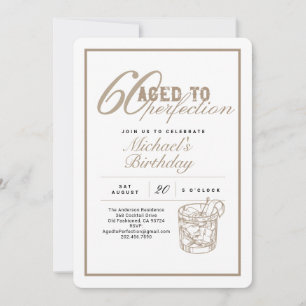 Invitación Fiesta de cumpleaños número 60 envejecida a la per