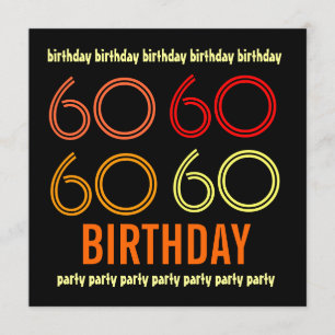 Invitación Fiesta de cumpleaños número 60 invita a Naranja am