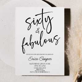 Invitación Fiesta de cumpleaños número 60 mínima y fabulosa