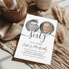 Invitación Fiesta de cumpleaños número 60 Minimalista Sesenta
