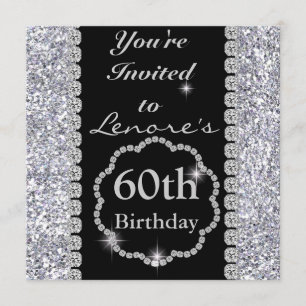 Invitación Fiesta de cumpleaños número 60 - Noche de plata y