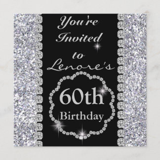 Invitación Fiesta de cumpleaños número 60 - Noche de plata y