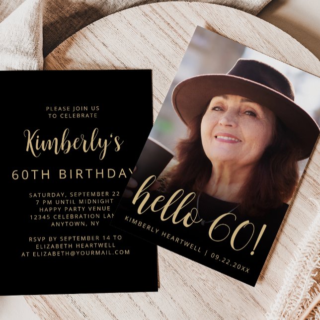 Invitación Fiesta de cumpleaños número 60 personalizada con f (Subido por el creador)