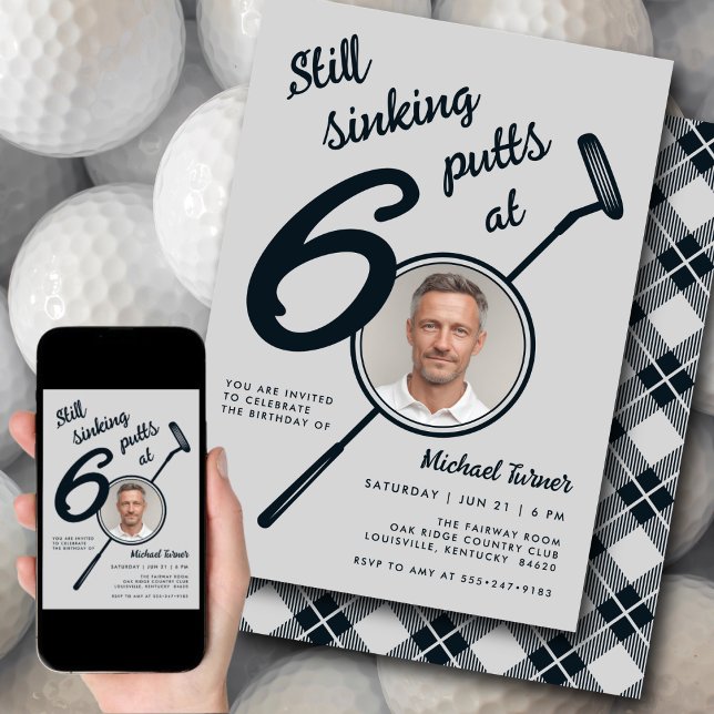 Invitación Fiesta de cumpleaños número 60 Putter de golf mode (Subido por el creador)