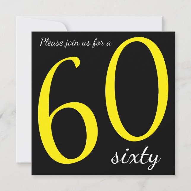 Invitación Fiesta de cumpleaños número 60| Texto DIY (Anverso)