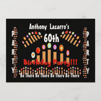Invitación Fiesta de cumpleaños número 60 - Velas de oro