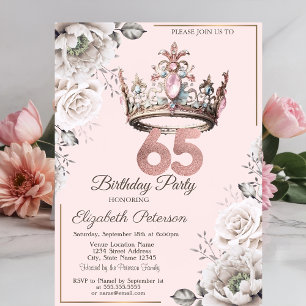 Invitación Fiesta de cumpleaños número 65 de la corona de la 