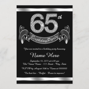 Invitación Fiesta de cumpleaños número 65 de plata