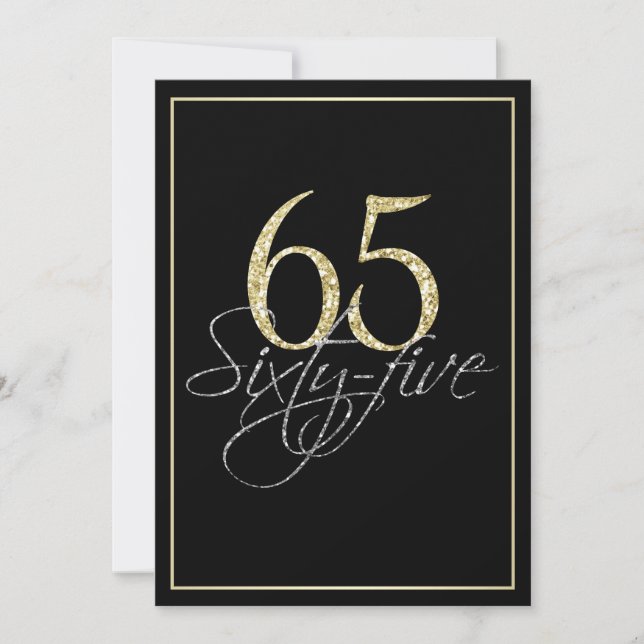 Invitación Fiesta de cumpleaños número 65 de plata oficial ne (Anverso)
