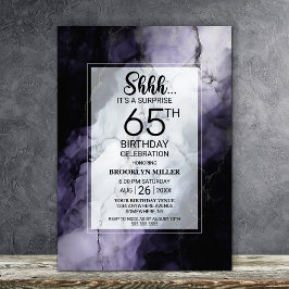 Invitación Fiesta de cumpleaños número 65 de Purple Marble Su