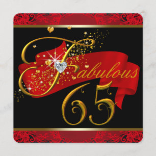 Invitación Fiesta de cumpleaños número 65 fabulosa de mujer