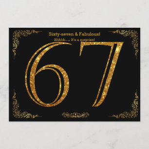 Invitación Fiesta de cumpleaños número 67,Gatsby styl,purpuri