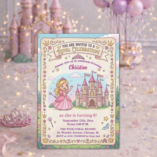 Invitación Fiesta de cumpleaños número 6 de la princesa del c (Subido por el creador)