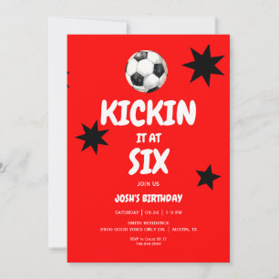 Invitación Fiesta de cumpleaños número 6 de Red Kickin it at
