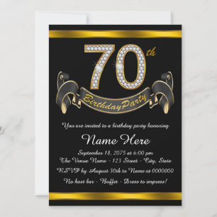 Invitación Fiesta de cumpleaños número 70
