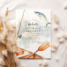 Invitación Fiesta de Cumpleaños número 70 con tema de Pesca O