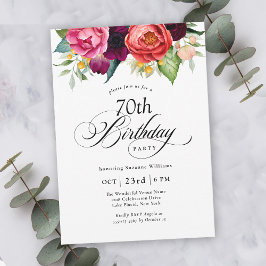 Invitación Fiesta de cumpleaños número 70 de Boho Rustic Wate