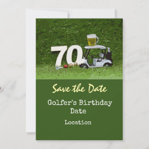 Invitación Fiesta de cumpleaños número 70 de Golf con tee de 
