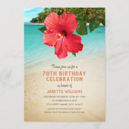 Invitación Fiesta de cumpleaños número 70 de Tropical Beach H